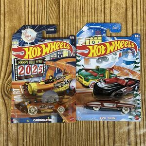 Hot Wheels 2025 Happy New Year Carbonator 5/5 And Hot Wheels Evil Twin Car Lot